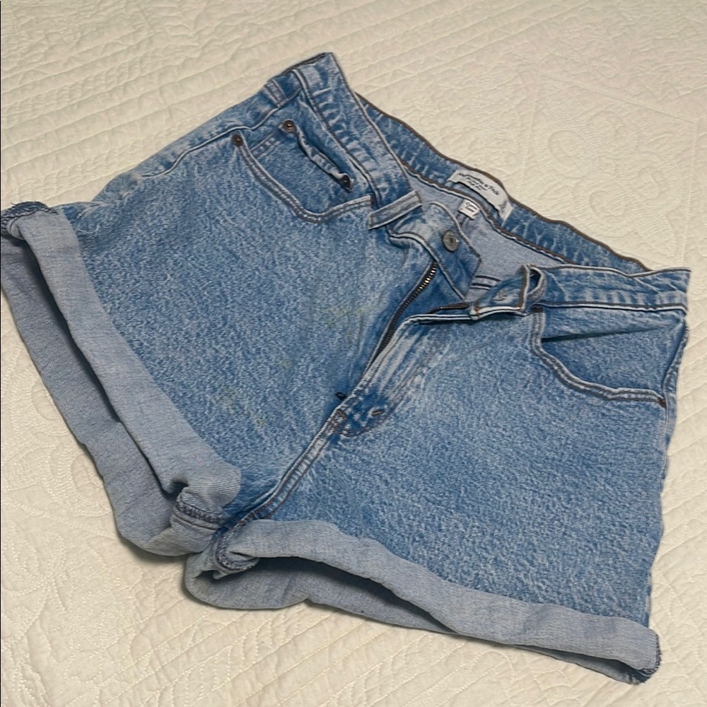 Abercrombie Curve Love High Rise “The Dad” Denim Shorts